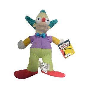 Vintage The Simpsons Krusty The Clown Plush Doll With Tags 9"